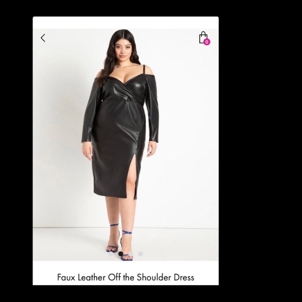🔥🔥🔥CYBER SALE💫💫BRAND NEW ON/ OFF SHOULDERS SEXY LEATHER DRESS WITH SPLIT